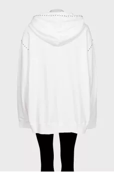 Белое oversize худи с биркой