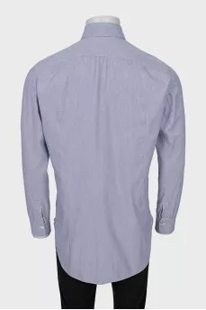 Men's straight blue printed shirt