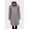 Fitted coat with a detachable collar