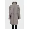 Fitted coat with a detachable collar