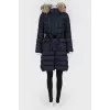 A down jacket for zipper and buttons