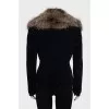 Fitted velvet jacket with a zipper