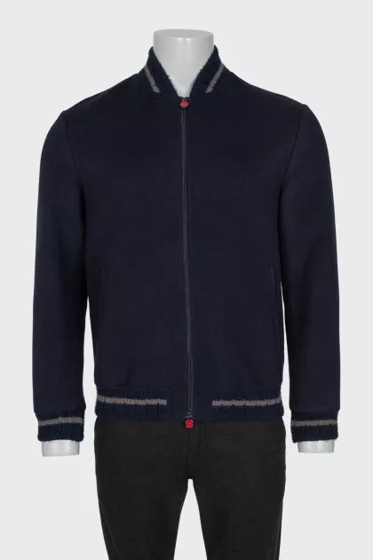 Men's blue bomber jacket