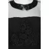 Dress with a transparent insert and feathers