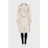 White double-breasted trench coat