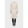 White double-breasted trench coat