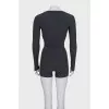 Gray ribbed suit