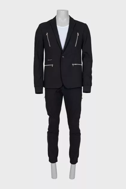 Men's suit with zippers