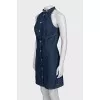 Sleeveless denim dress with buttons