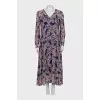 Blue floral print dress with tag