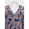 Blue floral print dress with tag