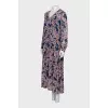 Blue floral print dress with tag