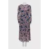 Blue floral print dress with tag