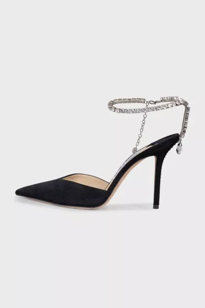 Saeda suede shoes with rhinestones