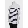 Men's striped button-down polo shirt