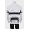 Men's striped button-down polo shirt