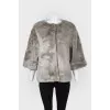Short fur coat with short sleeves