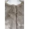 Short fur coat with short sleeves