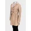 Double-breasted trench coat in brown