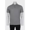 Men's gray polo shirt with embroidered logo