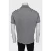 Men's gray polo shirt with embroidered logo