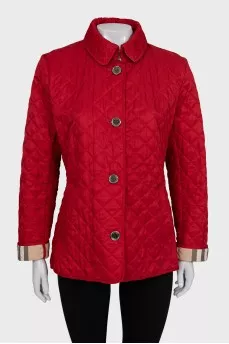 Red quilted jacket