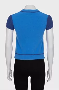 Silk and wool T-shirt with print