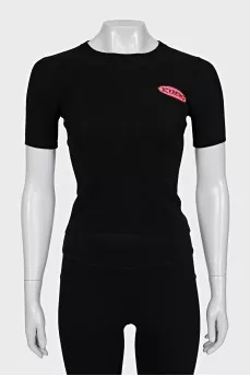 Black top with a patch