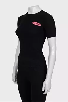 Black top with a patch