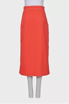 Orange button-down skirt