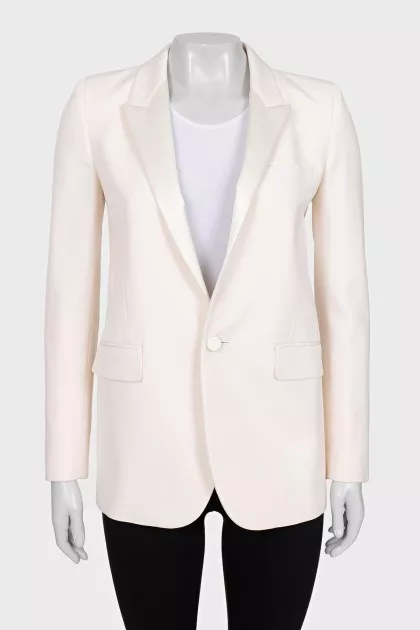 Wool jacket with satin lapels
