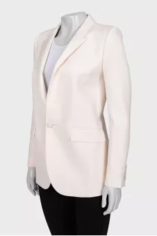 Wool jacket with satin lapels