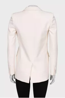 Wool jacket with satin lapels