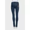 Сині джинси skinny fit з паєтками
