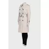 Double-breasted white trench coat