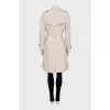 Double-breasted white trench coat
