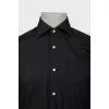 Men's black shirt with white buttons