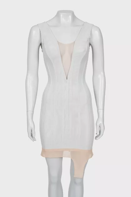 Gray corset dress with a zipper