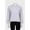 Gray sweatshirt decorated with beads
