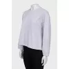 Gray sweatshirt decorated with beads