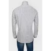 Men's shirt white with black stripes