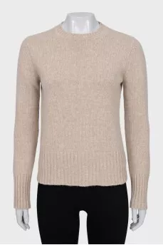 Knitted beige sweater