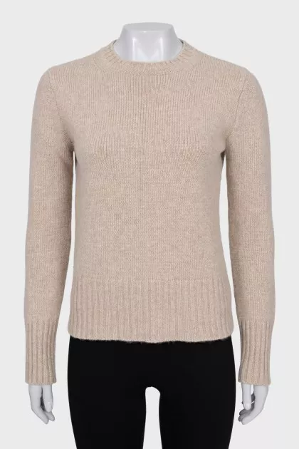 Knitted beige sweater