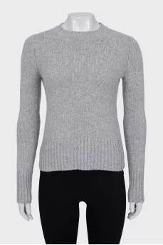Gray knitted straight sweater