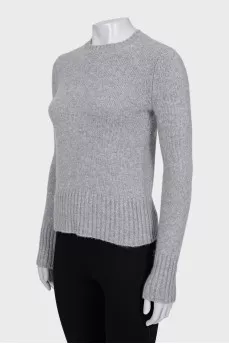 Gray knitted straight sweater