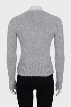 Gray knitted straight sweater