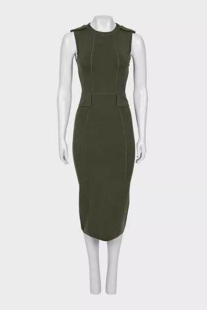 Khaki sheath dress