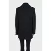 Double-breasted black coat