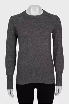 Cashmere sweater with patches