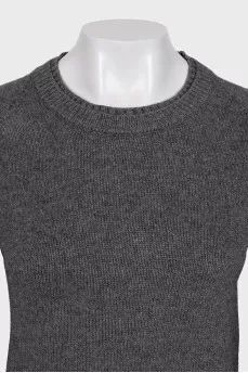 Cashmere sweater with patches